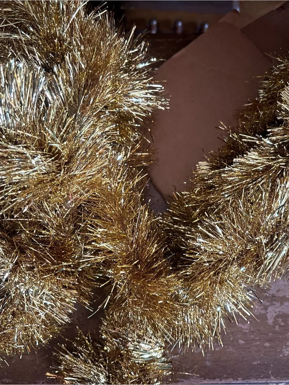 NOS Vintage Gold Tinsel Garland Christmas Decor 3 Pieces = 884”/73.5Feet
